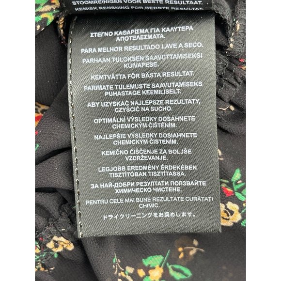 Guess Women's Sheer Short Sleeve Black Floral Peasant Boho Top Blouse Size XS - Picture 8 of 15